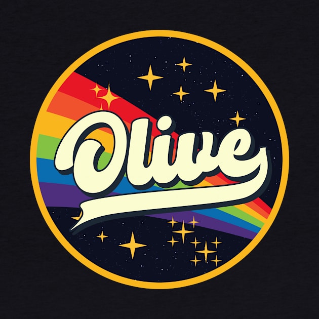 Olive // Rainbow In Space Vintage Style by LMW Art